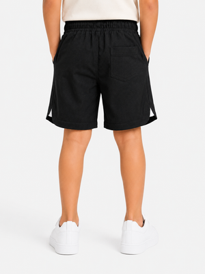 Boys Black Pull On Shorts Soft Cotton Bottom Wear BloomUp