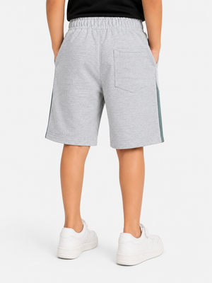 Boys Grey Melange Sweat Shorts Soft Cotton Bottom Wear BloomUp