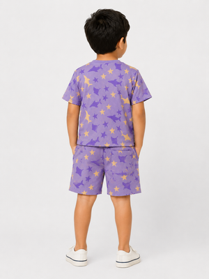 Lilac Casual Summer Boys Soft Cotton Clothing Set BloomUp