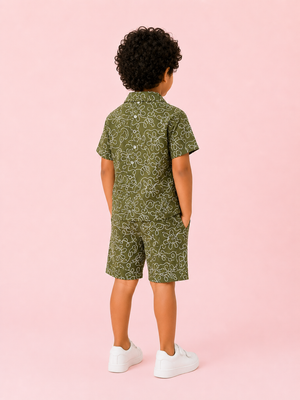 Olive Trendy Daily Wear Boys Soft Cotton Clothing Set BloomUp