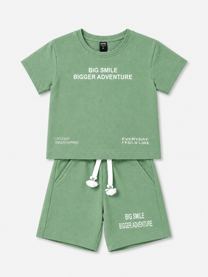 Premium Green Comfort Fit Boys Soft Cotton Clothing Set BloomUp