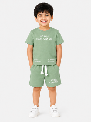 Premium Green Comfort Fit Boys Soft Cotton Clothing Set BloomUp