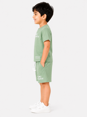 Premium Green Comfort Fit Boys Soft Cotton Clothing Set BloomUp