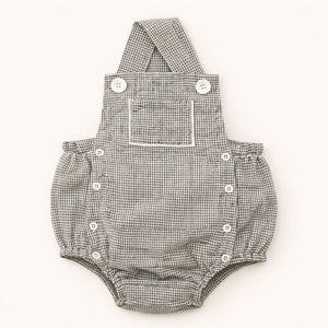 BloomUp Black Unisex Baby Checked Romper