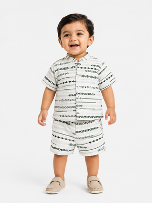 Olive Green Comfort Fit Boys Soft Cotton Clothing Set BloomUp