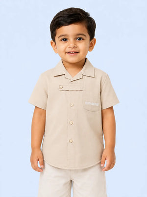 BloomUp Beige Casual Shirt for Boys & Toddlers