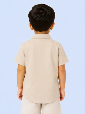 BloomUp Beige Casual Shirt for Boys & Toddlers