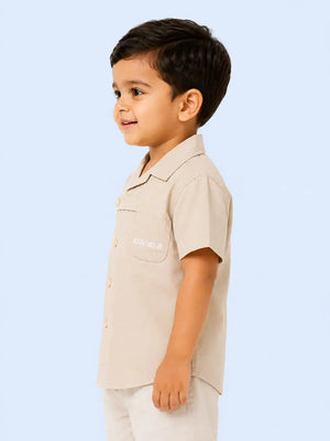 BloomUp Beige Casual Shirt for Boys & Toddlers