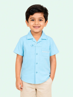 BloomUp Sky Blue Casual Shirt for Boys & Toddlers