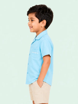 BloomUp Sky Blue Casual Shirt for Boys & Toddlers