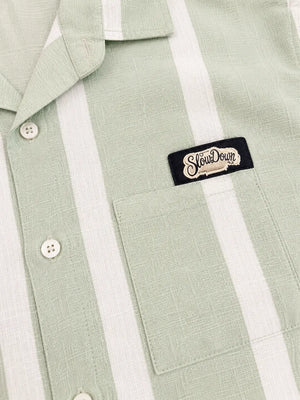 BloomUp Boys Mint Green Striped Shirt – Half Sleeve Casual Summer Shirt
