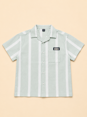 Boys Mint Striped Short Sleeved Soft Cotton Kids Fashion Wear BloomUp