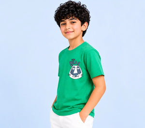 BloomUp Green Stay Wild Graphic T-Shirt for Boys – Soft Cotton Summer Wear Kids Tee