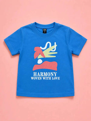 Boys Blue Soft Cotton T-Shirt Casual Fashion Kids Wear BloomUp