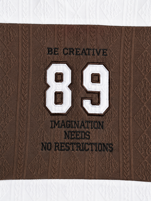 Brown & White Textured V-Neck T-Shirt for Boys – Soft Cotton Casual Graphic Tee BloomUp