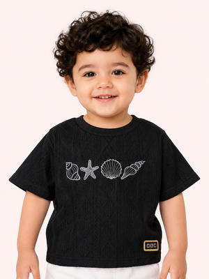 Boys Black Soft Cotton T-Shirt Casual Fashion Kids Wear BloomUp