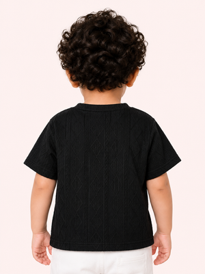 Boys Black Soft Cotton T-Shirt Casual Fashion Kids Wear BloomUp