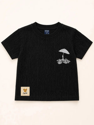 Boys Black Soft Cotton T-Shirt Casual Fashion Kids Wear BloomUp