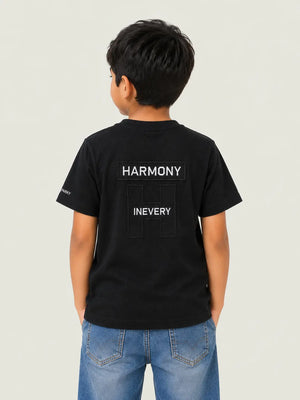BloomUp Black Casual T-Shirt for Older Kids Boys & Girls (8–16 Years)