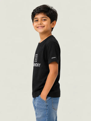 BloomUp Black Casual T-Shirt for Older Kids Boys & Girls (8–16 Years)