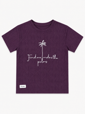 Boys Purple Printed Shirt With Soft Cotton T-Shirt BloomUp