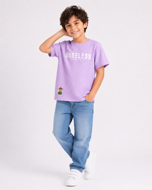 Lavender Stylish Playwear Boys Soft Cotton T-Shirt BloomUp