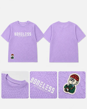 BloomUp Boys Lavender Textured T-Shirt – Half Sleeve Casual Summer Tee