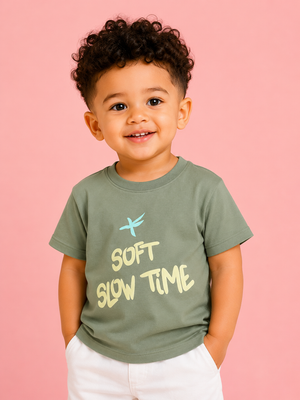 Boys Green Soft Cotton T-Shirt Casual Fashion Kids Wear BloomUp