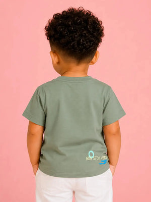 Boys Green Soft Cotton T-Shirt Casual Fashion Kids Wear BloomUp