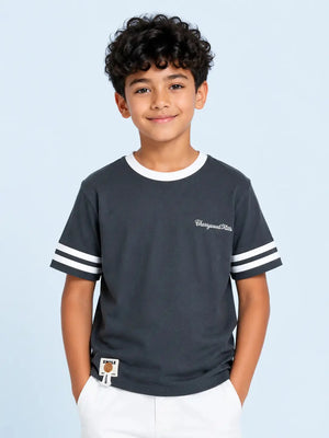 BloomUp Chalk Grey Casual T-Shirt for Kids Boys & Girls