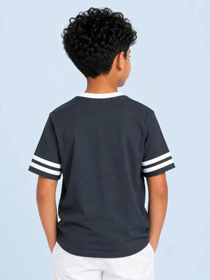 BloomUp Chalk Grey Casual T-Shirt for Kids Boys & Girls