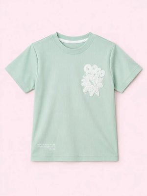 BloomUp Mint Green Boys Ribbed Half Sleeve T-Shirt