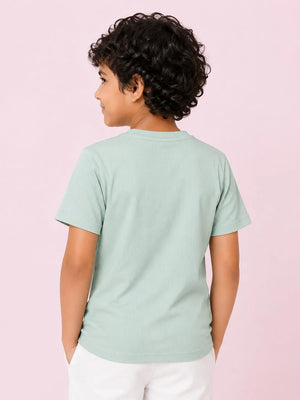 BloomUp Mint Green Boys Ribbed Half Sleeve T-Shirt