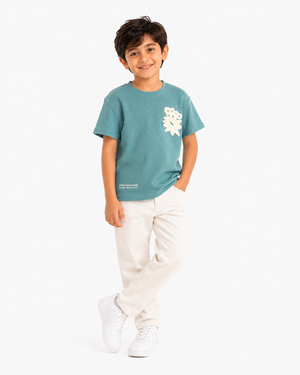 Boys Teal Short Sleeved Shirt Soft Cotton T-Shirt BloomUp