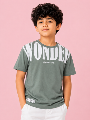 Green Trendy Daily Wear Boys Soft Cotton T-Shirt BloomUp