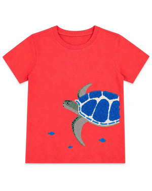 BloomUp Boys Coral Towel Embroidery T-Shirt – Half Sleeve Casual Summer Tee