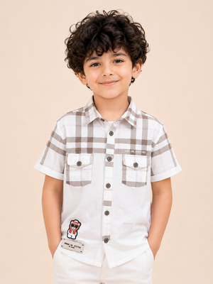 Boys Brown Soft Cotton Boys Shirt Casual Fashion Kids Wear BloomUp