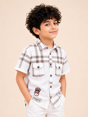 Boys Brown Soft Cotton Boys Shirt Casual Fashion Kids Wear BloomUp