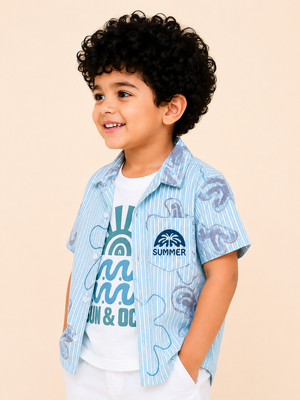 Boys Green Soft Cotton Boys Shirt Casual Fashion Kids Wear BloomUp
