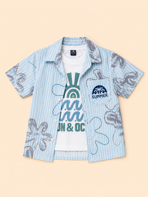 Boys Green Soft Cotton Boys Shirt Casual Fashion Kids Wear BloomUp