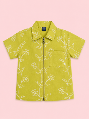 Green Stylish Playwear Boys Soft Cotton Kids Fashion Wear BloomUp