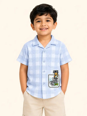 BloomUp Light Blue Casual Shirt for Boys & Toddlers