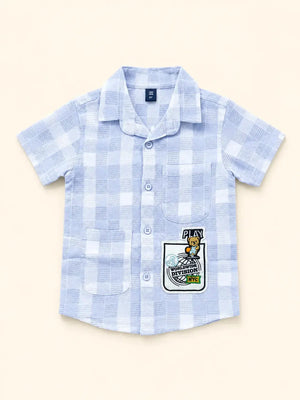 BloomUp Light Blue Casual Shirt for Boys & Toddlers