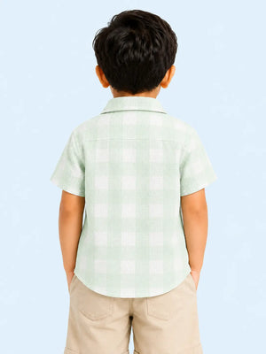 BloomUp Pista Green Casual Shirt for Boys & Toddlers