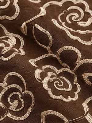 BloomUp Boys Coffee Brown Embroidered Shirt with Inner T-Shirt – Casual Half Sleeve Summer Shirt
