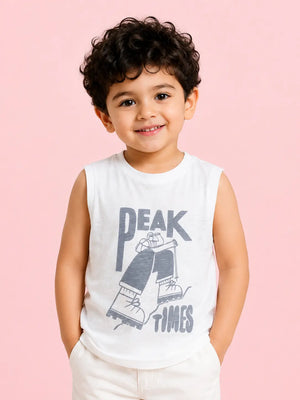 BloomUp Boys Grey Embroidered Shirt with Inner T-Shirt – Casual Half Sleeve Summer Shirt