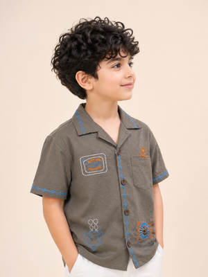 Coffee Stylish Playwear Boys Soft Cotton Kids Fashion Wear BloomUp