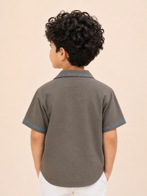 Coffee Stylish Playwear Boys Soft Cotton Kids Fashion Wear BloomUp