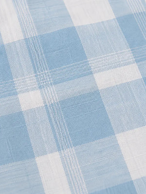 BloomUp Boys Sky Blue Checked Casual Shirt – Half Sleeve Summer Shirt