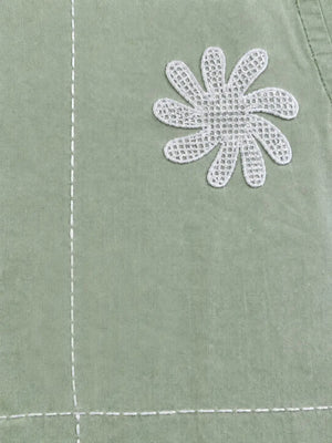 BloomUp Boys Pista Green Embroidered Casual Shirt – Half Sleeve Summer Shirt
